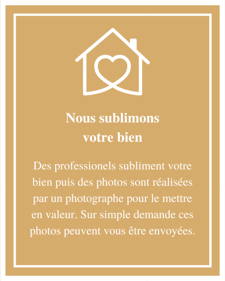 Des professionels subliment votre bien puis des photos sont réalisées par un photographe pour le mettre en valeur. Sur simple demande ces photos peuvent vous être envoyées.